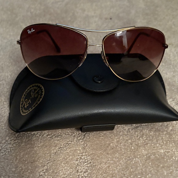 Ray-Ban Accessories - Ray-Ban Gold Frame Sunglasses with Black Case